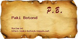 Paki Botond névjegykártya